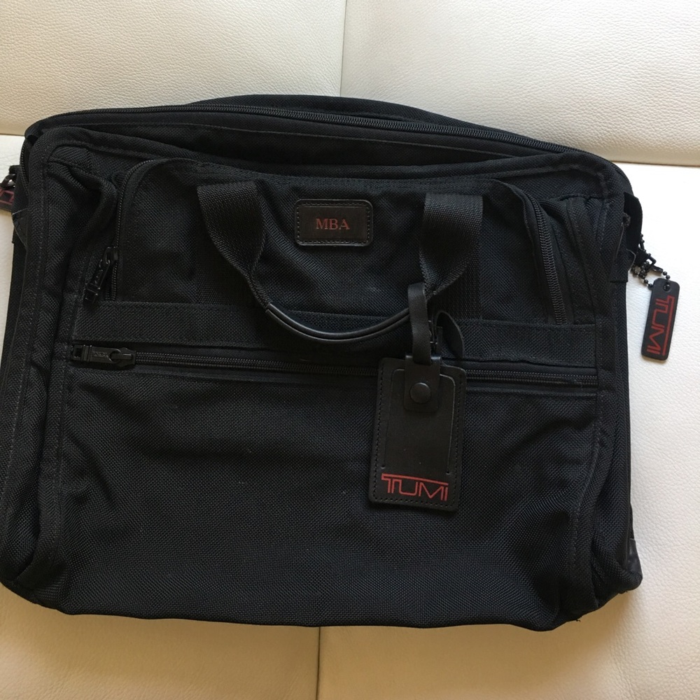 Tumi Double Gusset Briefcase In Black Canvas Gem
